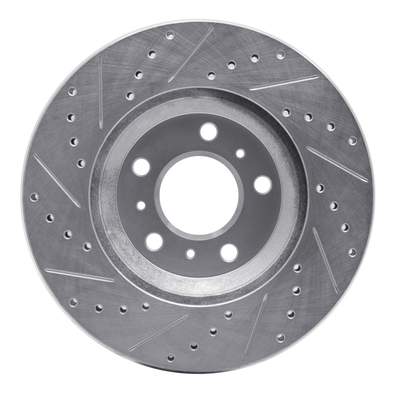 Buick Lucerne Brake Rotor (1) - Front Right - R1 Concepts - Drilled & Slotted - Silver - `06-`16